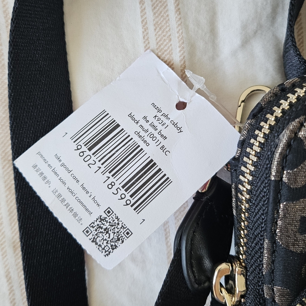 Kate Spade Black Leopard Print Crossbody Bag - Picture 2 of 2